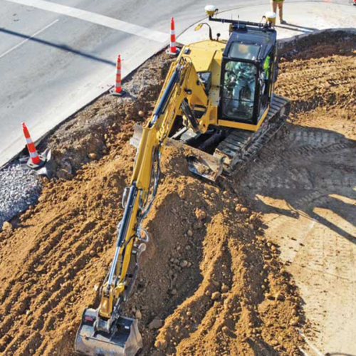 machine digging in the dirt