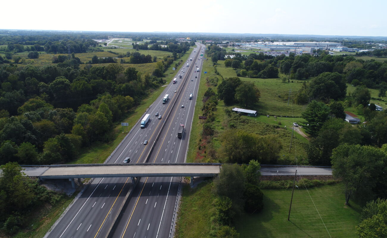 bird eye view of an highway construction