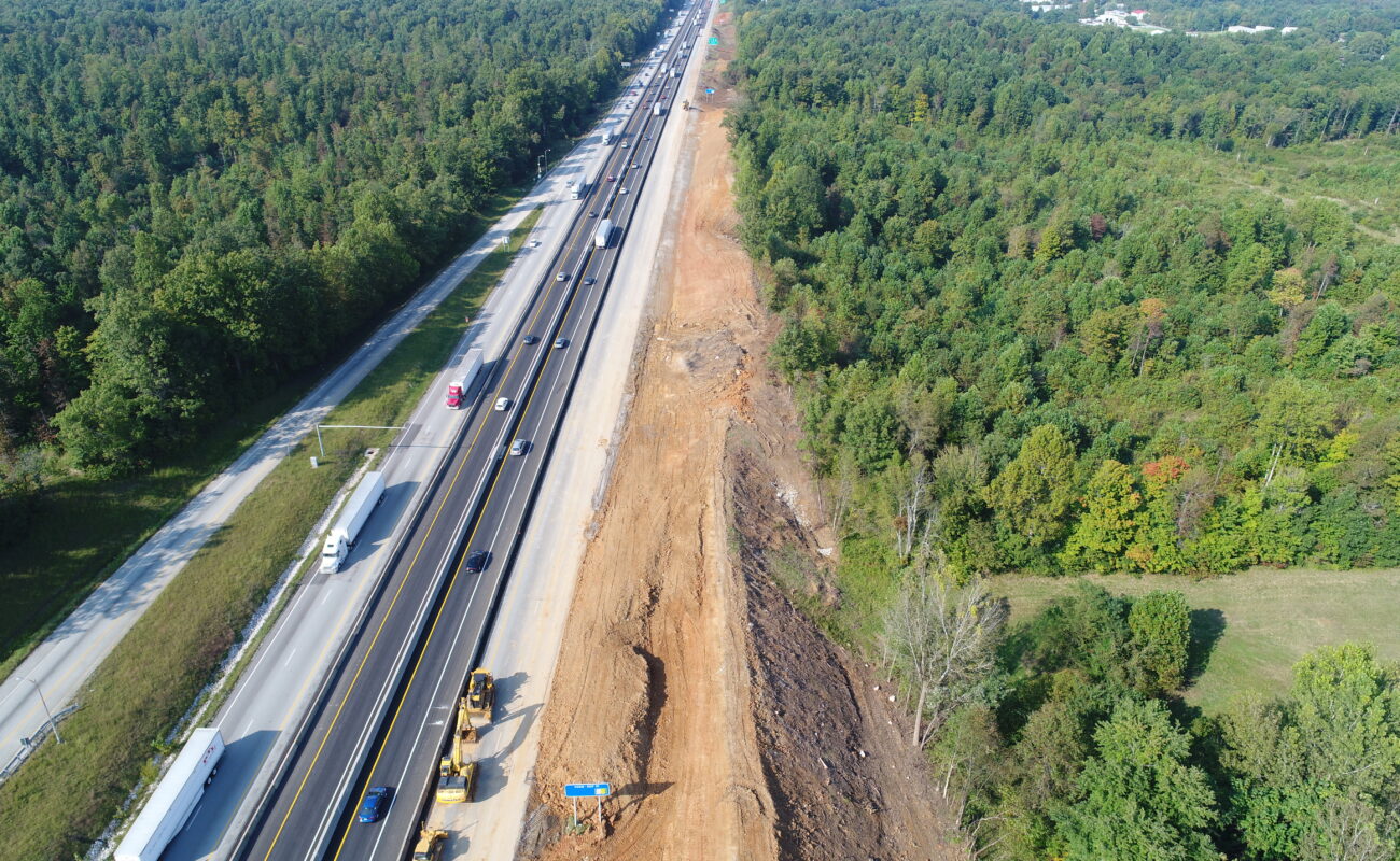 bird eye view of an highway construction