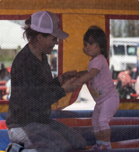 Mother playing with her daughter